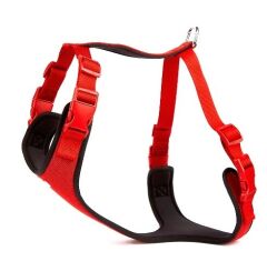 Doggie Softlu Siyah Köpek Bel Tasması 70/95 cm Kırmızı