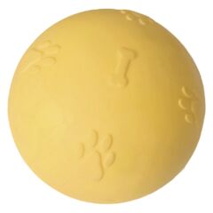 Pati Desenli Termoplastik Sert Köpek Oyun Topu 6 cm Small Sarı