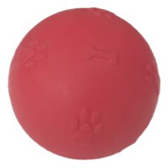Pati Desenli Termoplastik Sert Köpek Oyun Topu 6 cm Small Kırmızı