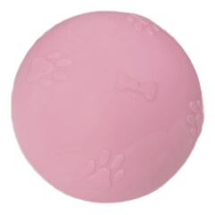 Pati Desenli Termoplastik Sert Köpek Oyun Topu 8 cm Large Pembe