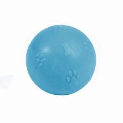 Pati Desenli Termoplastik Sert Köpek Oyun Topu 8 cm Large Mavi