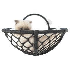 Karamel Pet Vantuzlu Oval Kedi Hamağı Kedi Yatağı 17*46 cm Siyah