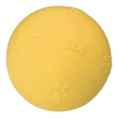 Pati Desenli Termoplastik Sert Köpek Oyun Topu 8 cm Large Sarı