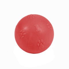 Pati Desenli Termoplastik Sert Köpek Oyun Topu 8 cm Large Kırmızı