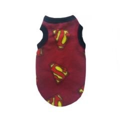 Kedi Köpek Kıyafeti Superman Desenli Polar 25*15 cm XXXSmall No:1