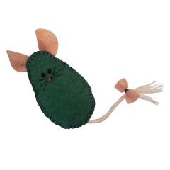 Kedi Oyuncağı Bıyıklı Keçe Fare 6-11 cm Yeşil