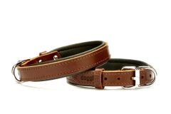Doggie El Yapımı Konforlu Deri Köpek Tasması 2x30-35 cm Kahverengi