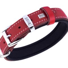 Doggie El Yapımı Konforlu Deri Köpek Tasması 2,5x37-45 cm Kırmızı