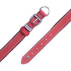 Doggie El Yapımı Konforlu Deri Köpek Tasması 2,5x37-45 cm Kırmızı