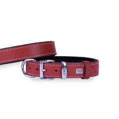 Doggie El Yapımı Konforlu Deri Köpek Tasması 2,5x37-45 cm Kırmızı