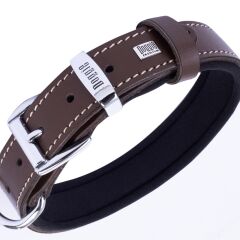 Doggie El Yapımı Konforlu Deri Köpek Tasması 2,5x37-45 cm Kahverengi