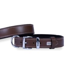 Doggie El Yapımı Konforlu Deri Köpek Tasması 2,5x37-45 cm Kahverengi