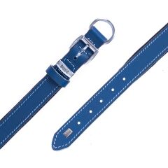 Doggie El Yapımı Konforlu Deri Köpek Tasması 2,5x37-45 cm Mavi
