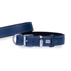 Doggie El Yapımı Konforlu Deri Köpek Tasması 2,5x37-45 cm Mavi