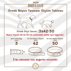 Doggie El Yapımı Konforlu Deri Köpek Tasması 3x42-50 cm Mavi