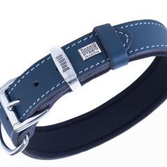 Doggie El Yapımı Konforlu Deri Köpek Tasması 3x42-50 cm Mavi