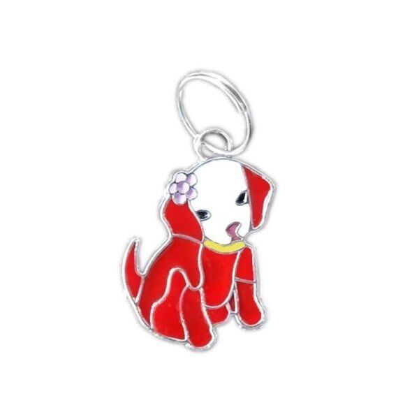 Köpek Tasma Aksesuarı Çiçekli Köpek İsimlik 2.5 cm Kırmızı