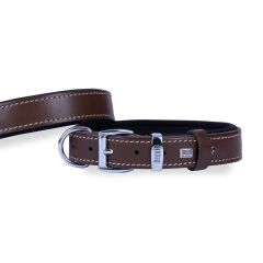 Doggie El Yapımı Konforlu Deri Köpek Tasması 3x42-50 cm Kahverengi