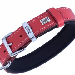 Doggie El Yapımı Konforlu Deri Köpek Tasması 3x42-50 cm Kırmızı