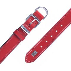 Doggie El Yapımı Konforlu Deri Köpek Tasması 3x42-50 cm Kırmızı