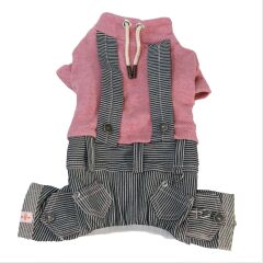 Pink Tricot Romper Köpek Tulumu Kıyafeti Small