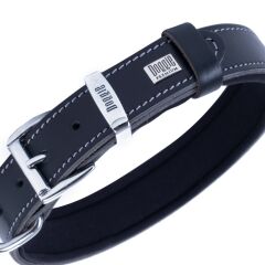 Doggie El Yapımı Konforlu Deri Köpek Tasması 3x42-50 cm Siyah