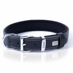 Doggie El Yapımı Konforlu Deri Köpek Tasması 3x42-50 cm Siyah