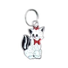 Kedi Tasma Aksesuarı Utangaç Kedi İsimlik 2.5 cm Beyaz