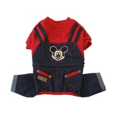 Mikie Denim Romper Köpek Tulumu Kıyafeti Medium