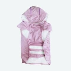 Köpek Yağmurluğu Kapüşonlu 68-98*57 cm Pembe Large