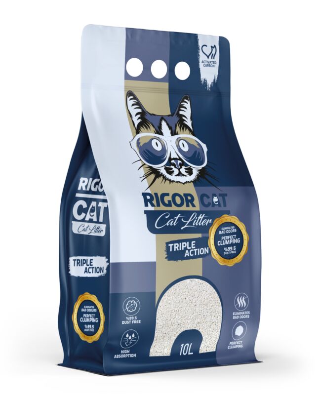 Rigor Aktif Karbonlu İnce Taneli Kedi Kumu 10 lt