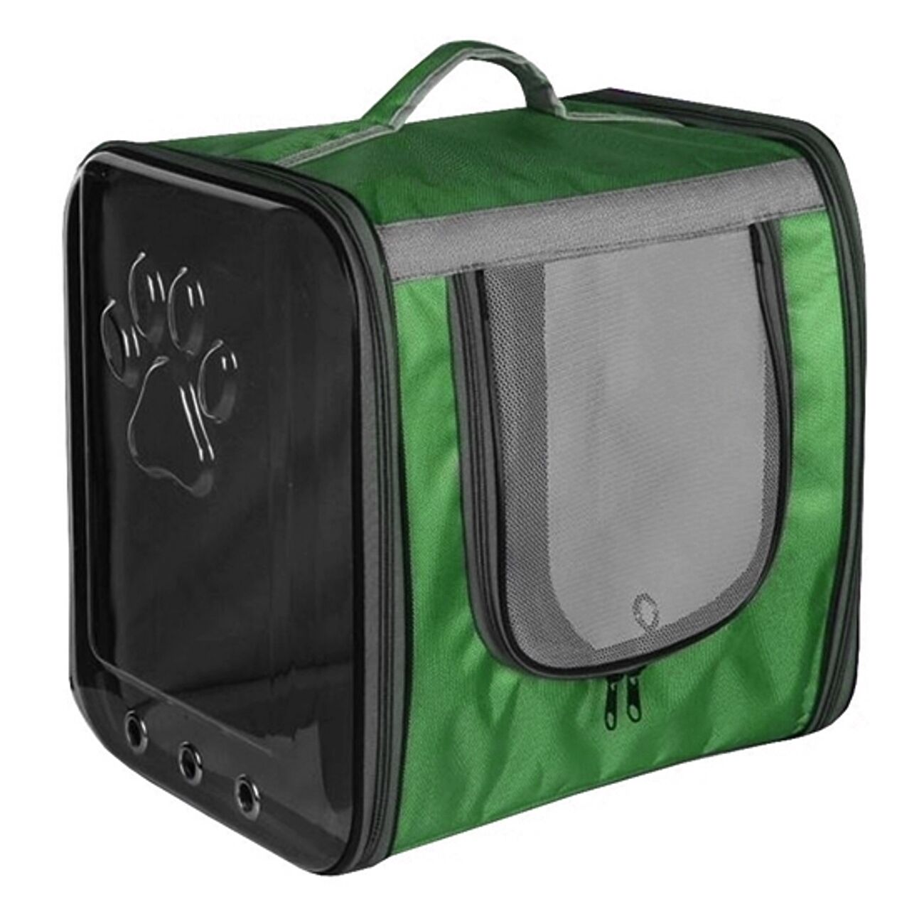 Markapet Çift Cam Kedi Köpek Taşıma Çantası 32x40x42 cm Yeşil