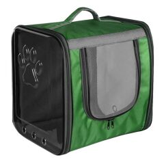 Markapet Çift Cam Kedi Köpek Taşıma Çantası 32x40x42 cm Yeşil