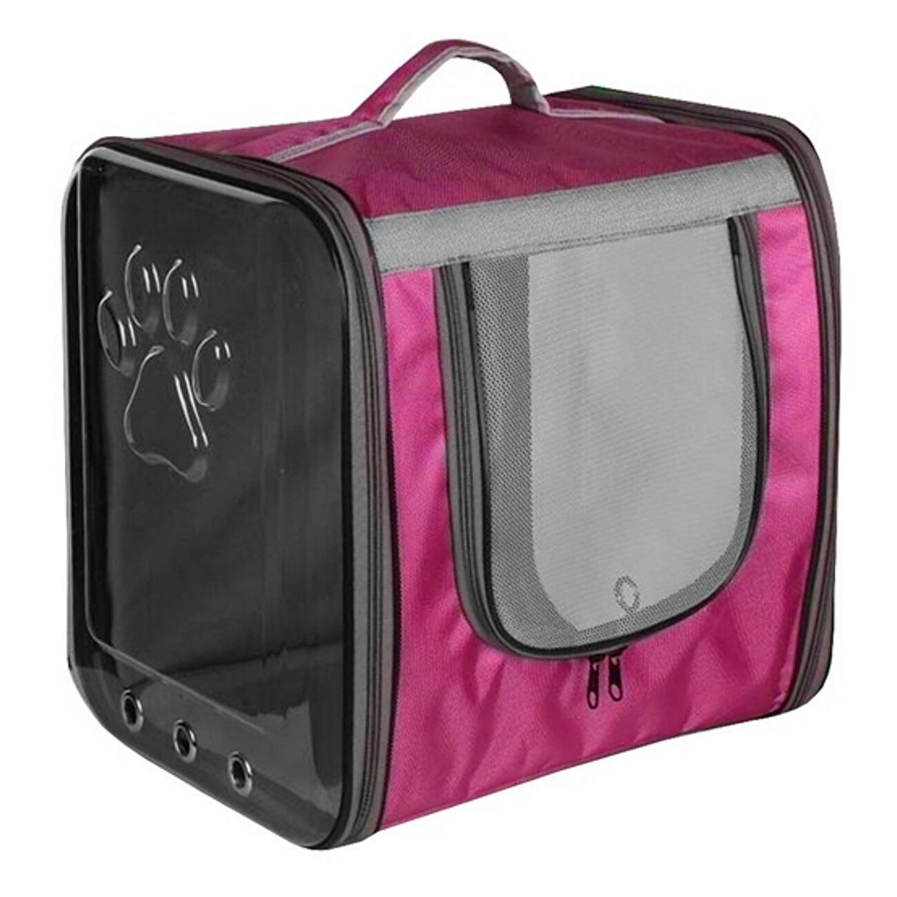 Markapet Çift Cam Kedi Köpek Taşıma Çantası 32x40x42 cm Pembe