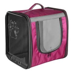 Markapet Çift Cam Kedi Köpek Taşıma Çantası 32x40x42 cm Pembe