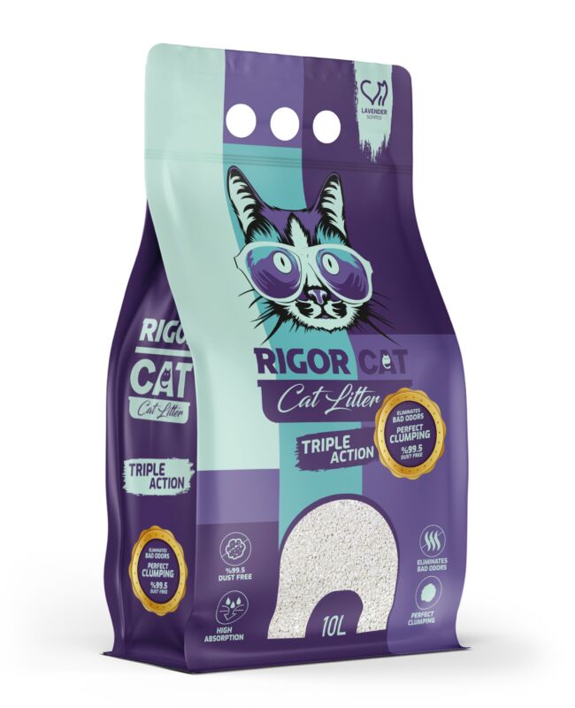 Rigor Lavanta Kokulu İnce Taneli Kedi Kumu 10 lt