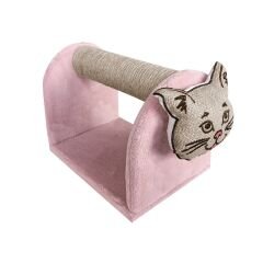 Markapet Kedi Kafalı Tırmalama Tahtası 23 x 30 x 30 cm Pembe-Taba