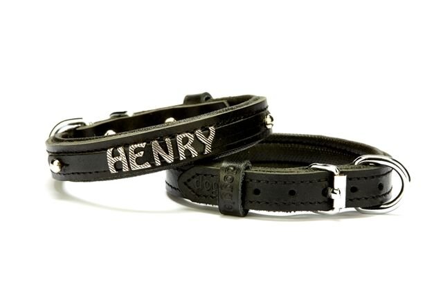 Doggie Deri İsimlikli Köpek Tasması 2x30-35 cm Siyah