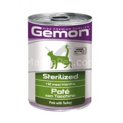 Gemon Hindili Kısırlaştırılmış Ezme Kedi Konserve Mama 400 gr