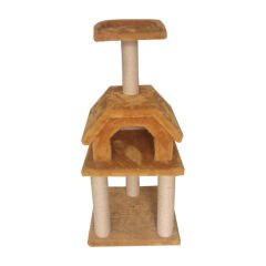 Catia 3 Katlı Kubbeli Yuvalı Kedi Tırmalama 45/45/113 Cm Kahverengi