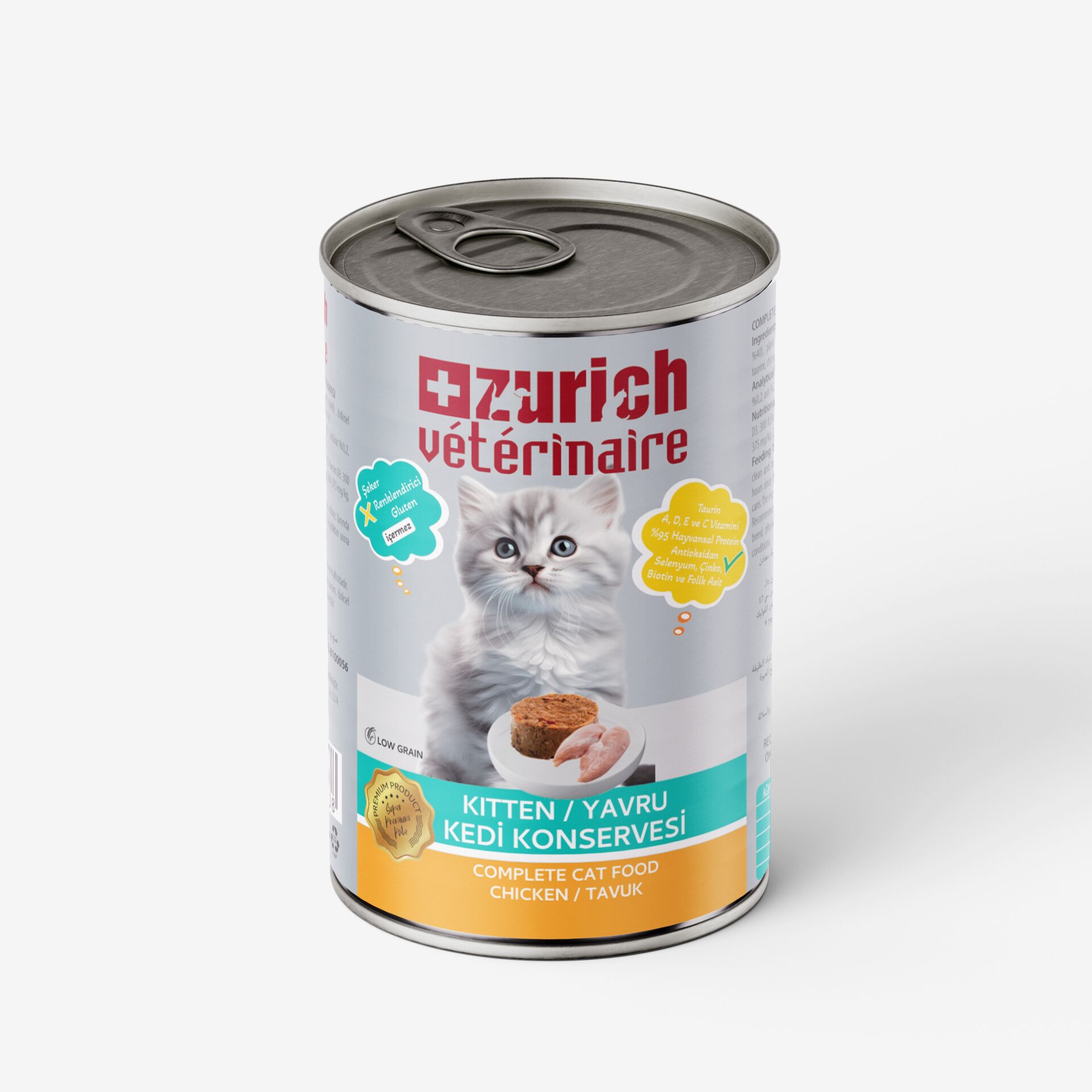 Zurich Veterinaire Pate Tavuklu Yavru Kedi Konservesi  24x415 gr