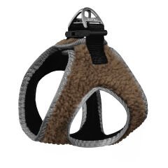 Üç Kilitli Kürklü Kedi Köpek Göğüs Tasması 30-38 cm Small Taba