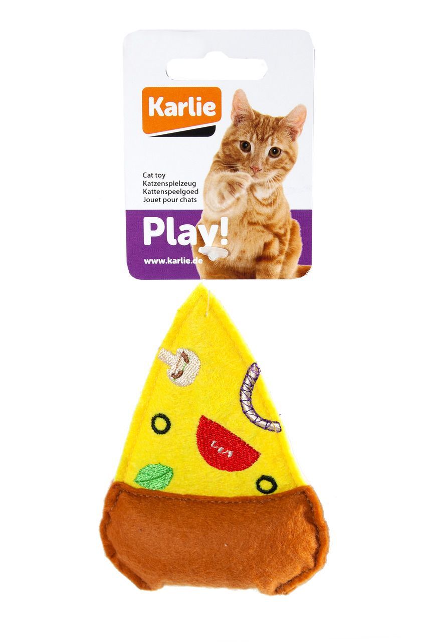 Karlie Peluş Pizze Kedi Oyuncağı 10,5 cm Sarı