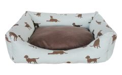 Markapet Köpek Desenli Köpek Yatağı Medium 50*60 cm Turkuaz