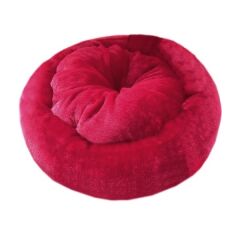 Kedi Köpek Simit Yatak Kadife  58*12 cm Kırmızı