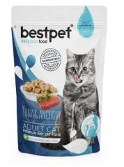 BestPet Pouch Ton Balıklı ve Hamsili Yetişkin Kedi Konservesi 85gr
