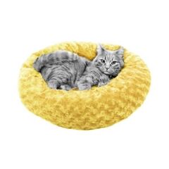 Kedi Köpek Simit Yatak Gül Desenli  58*12 cm Sarı