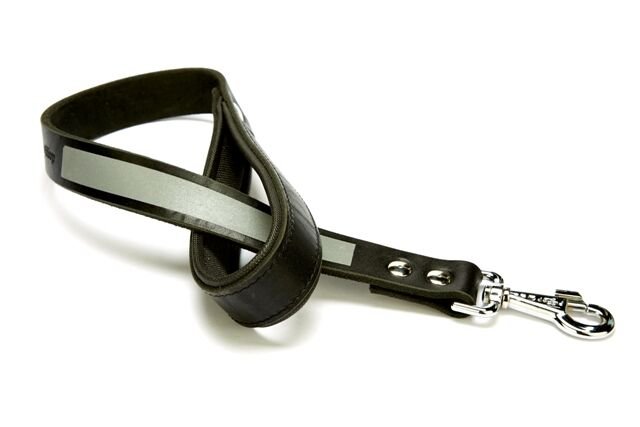 Doggie Reflektifli Deri Köpek Gezdirme Kayışı 3*60 cm Siyah