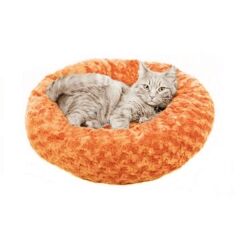 Kedi Köpek Simit Yatak Gül Desenli  58*12 cm Turuncu