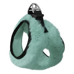 Üç Kilitli Peluş Kedi Köpek Göğüs Tasması 28-34 cm X-Small Turkuaz